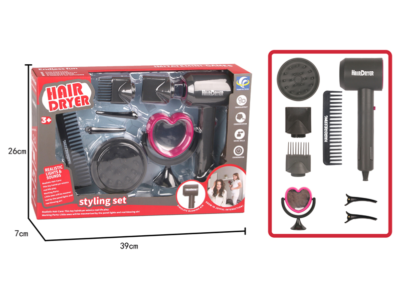 8PCS DIY Simulated Hair Styling Tool Electric Hair Dryer Set