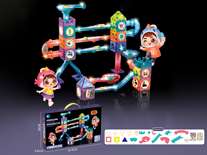 Double Tower Castle Magnetic Building Blocks With Lights(151PCS)