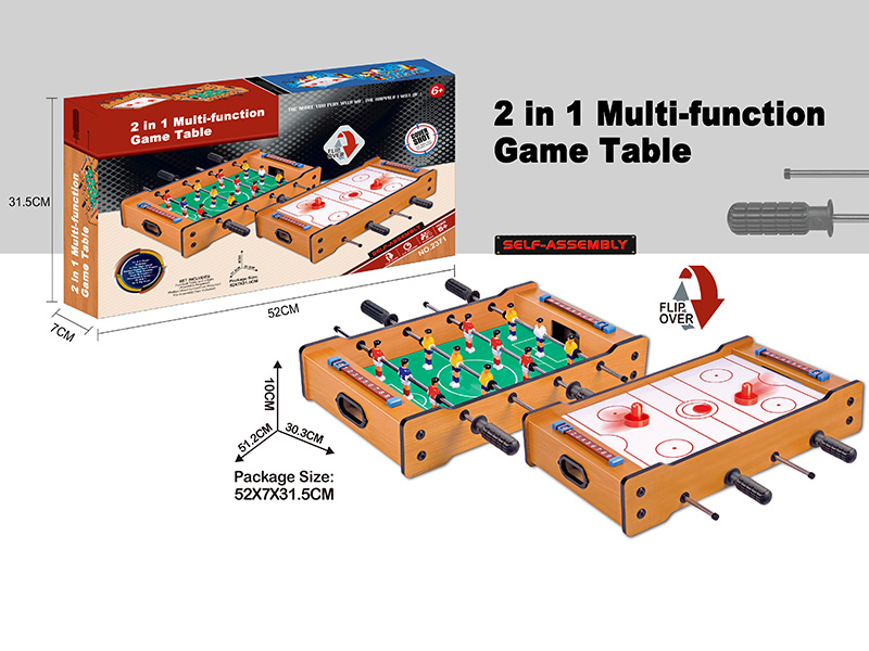 2 In 1 Multi-Function Wooden Game Table(Soccer/Ice Hockey)