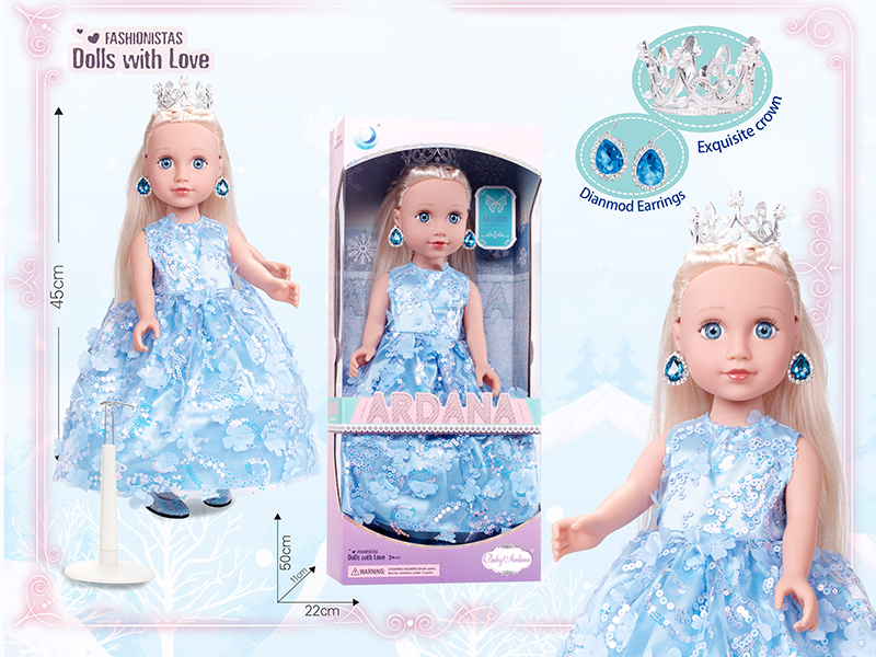 18 Inch Full Body Vinyl Princess Doll With Bracket