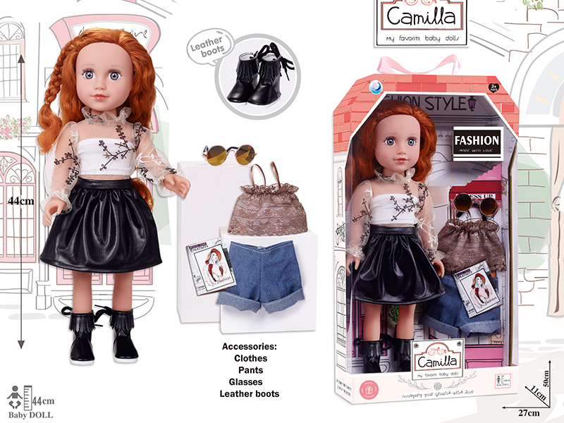 18 Inch Full Body Vinyl Fashion Girl Doll With Accessories