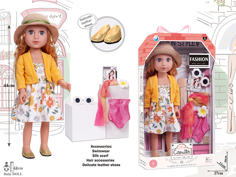 18 Inch Full Body Vinyl Fashion Girl Doll With Accessories