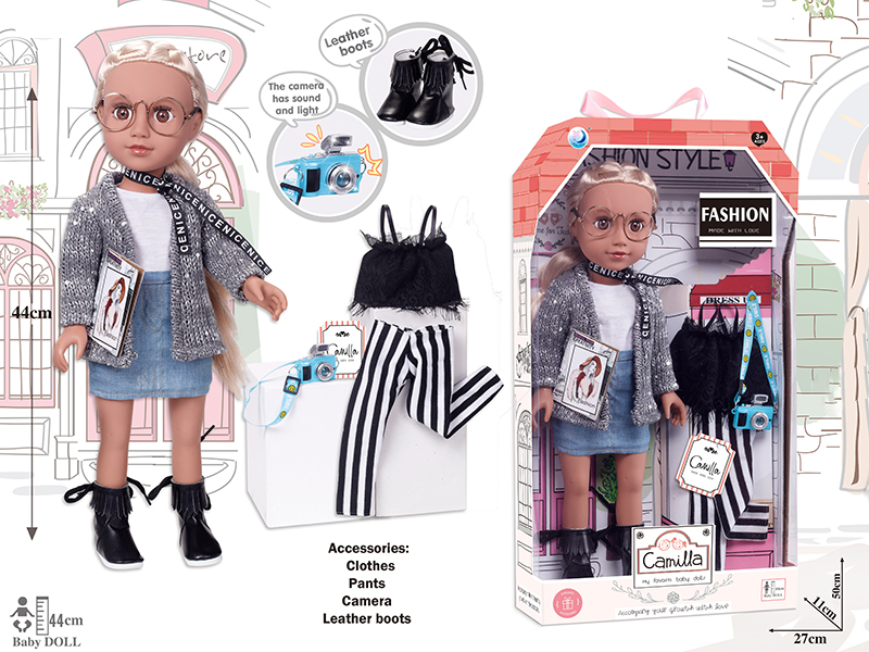 18 Inch Full Body Vinyl Fashion Girl Doll With Accessories