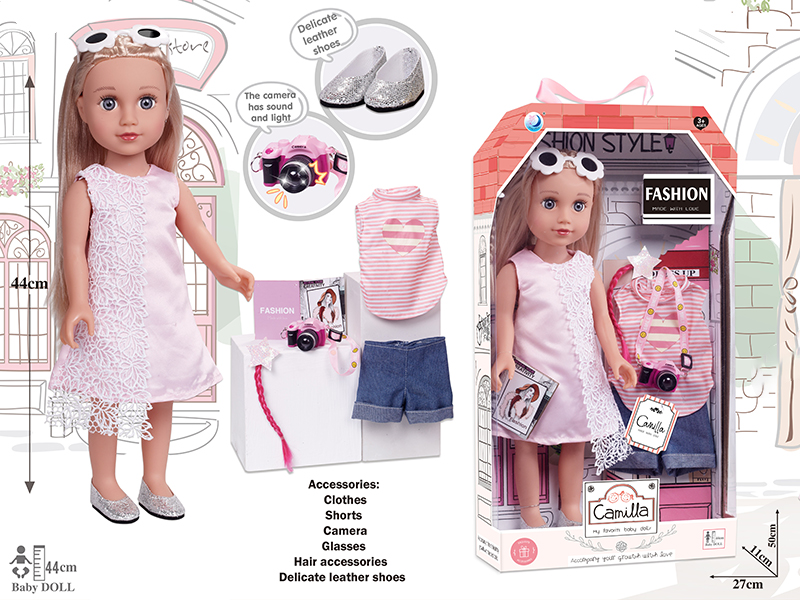18 Inch Full Body Vinyl Fashion Girl Doll With Accessories