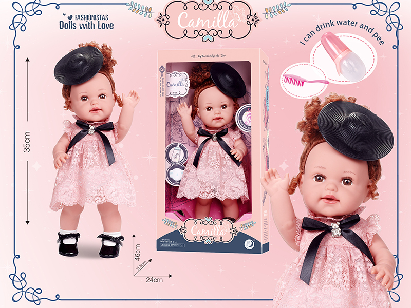 15 Inch Full Body Vinyl Doll,Can Drink Water And Pee
