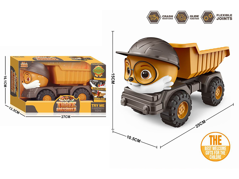 Middle Size Three Squirrel Slide Engineering Truck