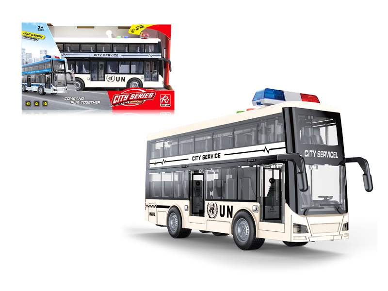 Friction Peacekeeping Double Decker Bus With Sound And Light
