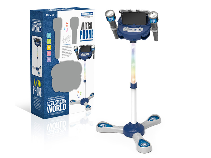 Blue Double Microphone Touch Karaoke