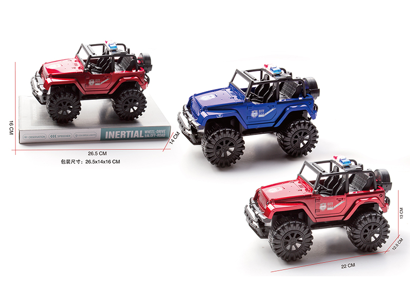 1:18 Friction Police Jeep