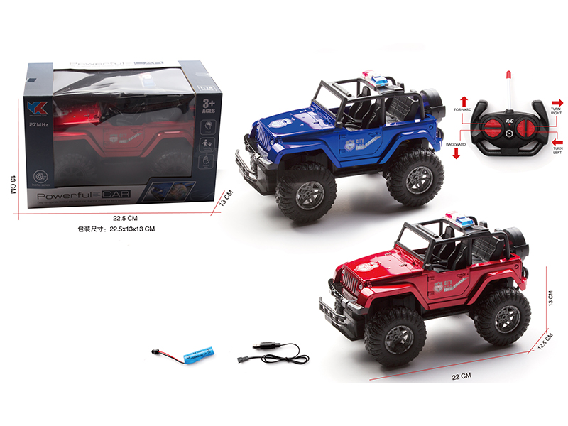 1:18 4Ch R/C Simulated Police Jeep With Light