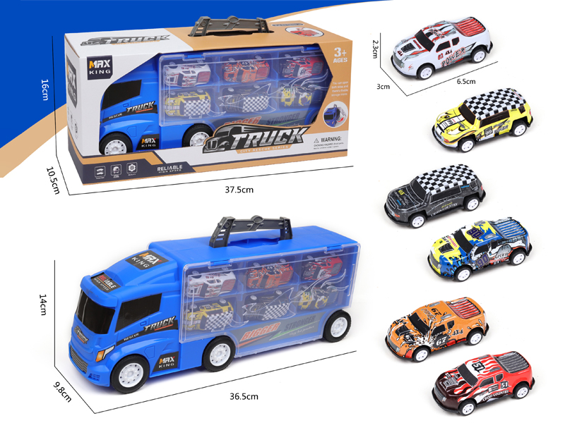 Slide Container Trailer With 6 Iron Pickup Truck