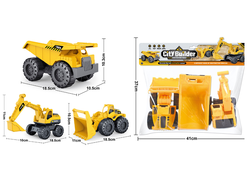 Large Slide Excavator+Large Slide Bulldozer+Large Slide Goods Train