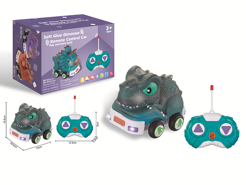 27Mhz Remote Control Soft Glue Dinosaur Car(With Light And Music)