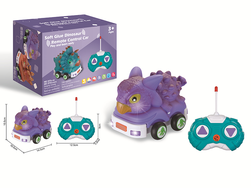 27Mhz Remote Control Soft Glue Dinosaur Car(With Light And Music)