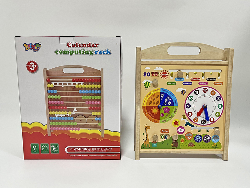 Double Sided Wooden Clock Bead Rack