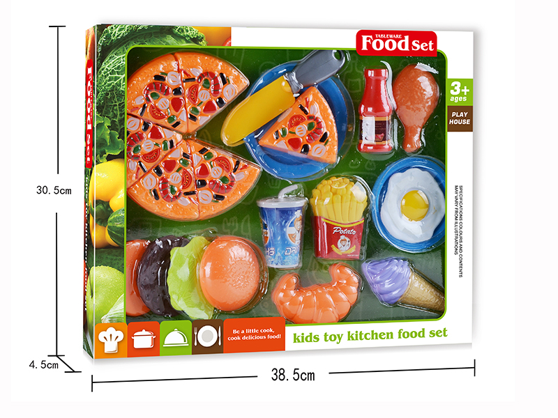 Pizza ,Ice Cream,Cola,Hamburger,French Fries Set