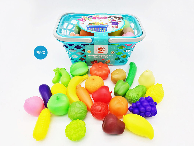 Simulated Fruit And Vegetable Hand Basket Set 25pcs