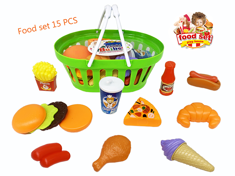Pizza,Hamburger, French Fries, Cola Fast Food Toys 15pcs