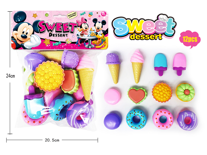 Pretend Play Toy Cake Dessert Ice Cream Set 12pcs
