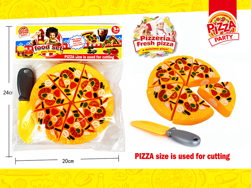 Pretend Play Toy Cutting Pizza Food Set