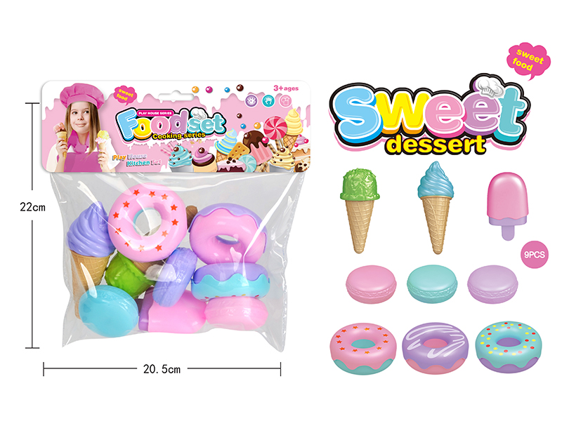 Pretend Play Toy Dessert Cake Set 9pcs
