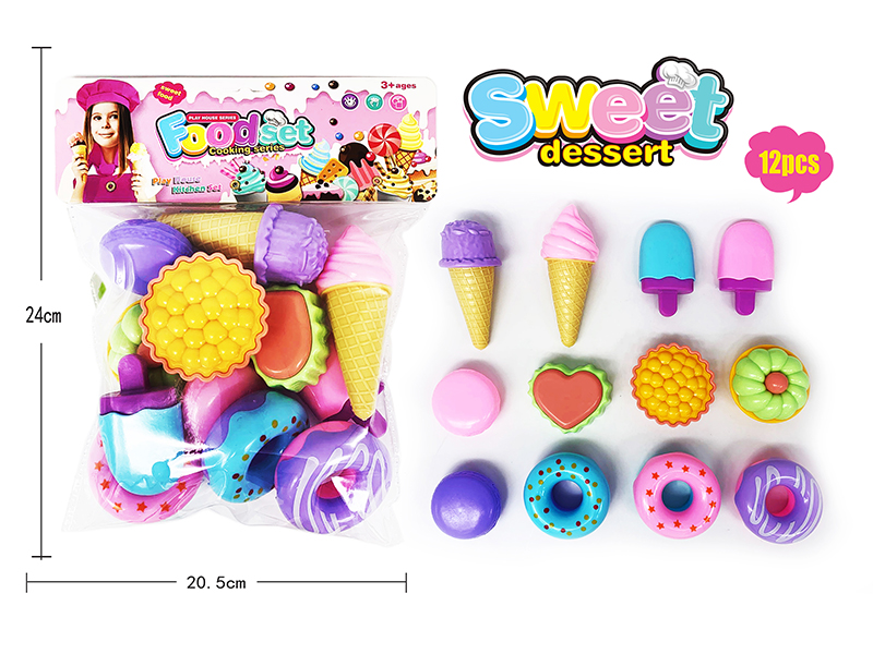 Pretend Play Toy Candy Ice Cream Dessert Set  12pcs