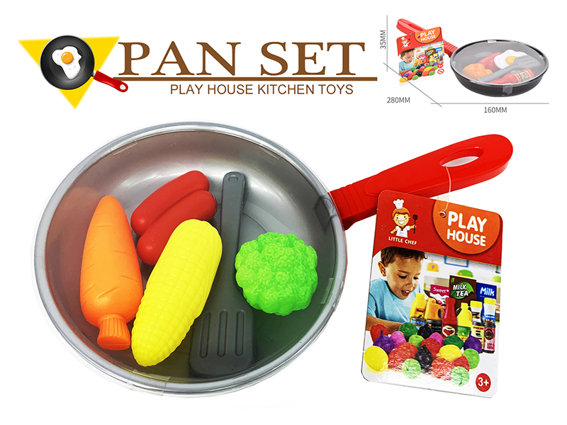 Pretend Play Toy Frying Pan Vegetable Set