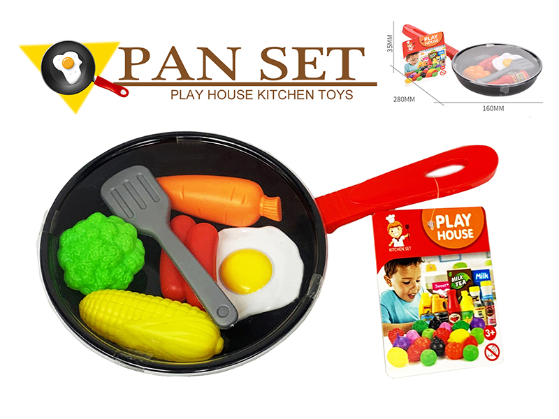 Pretend Play Toy Frying Pan Food Set