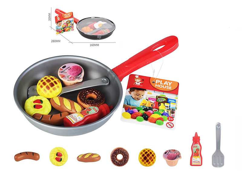 Frying Pan Bread Food Set Play House Kitchen Toys