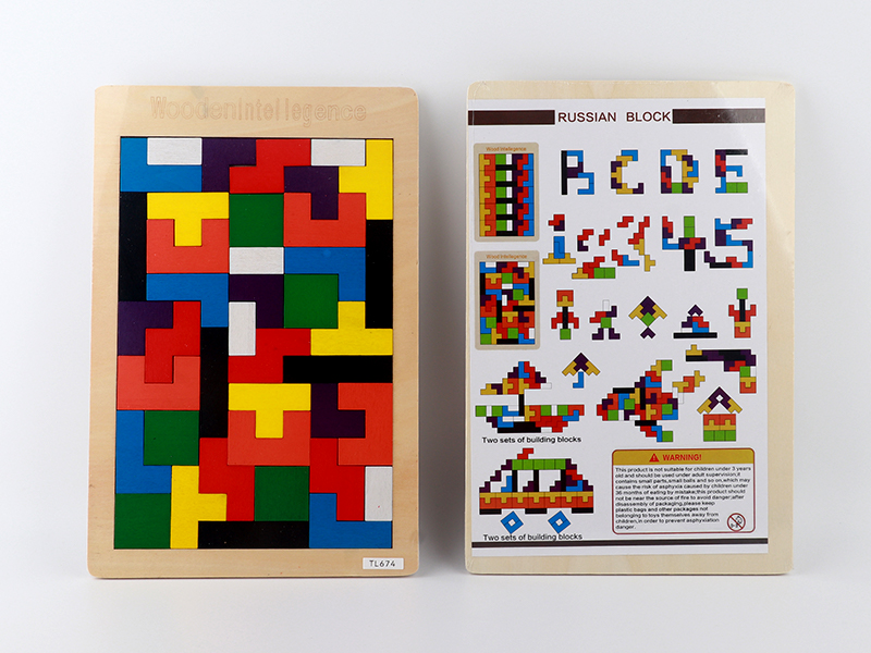 Wood Colored Tetris Toy