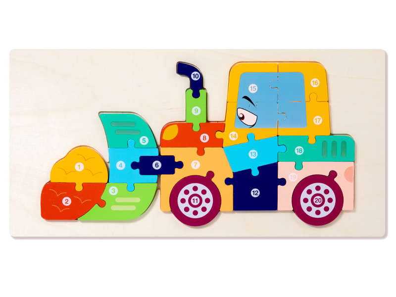 Wooden 3D Bulldozer Puzzle