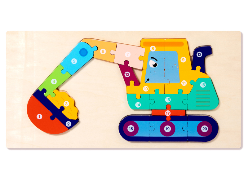 Wooden 3D Excavator Puzzle