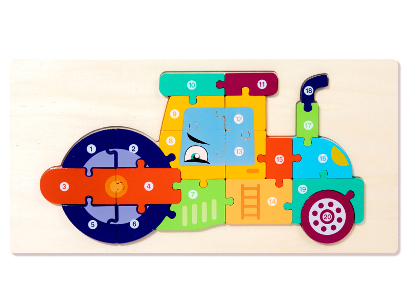 Wooden 3D Road Roller Puzzle