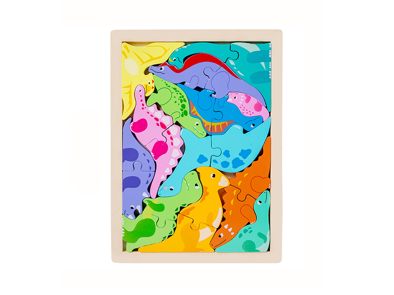 Large Size Wooden 3D Dinosaur Puzzle Board