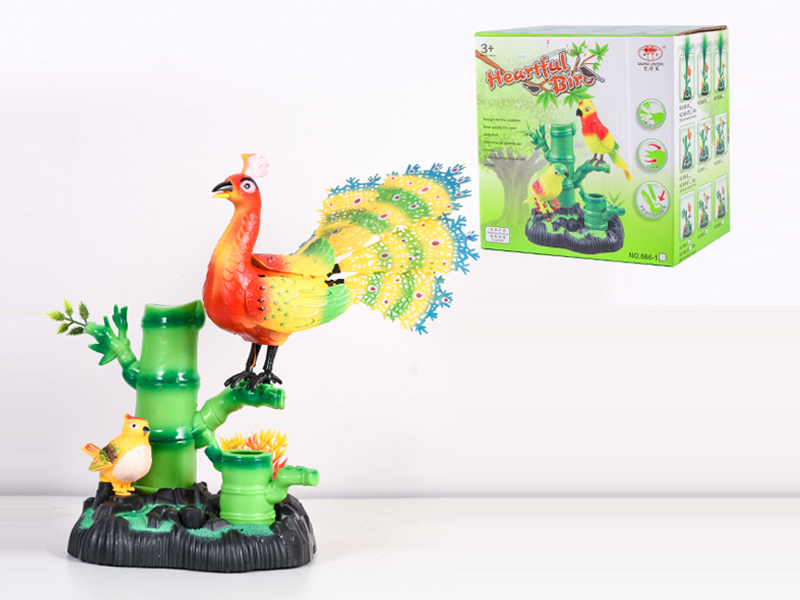 Sound Control Bamboo Seated Peacock Twin Birds