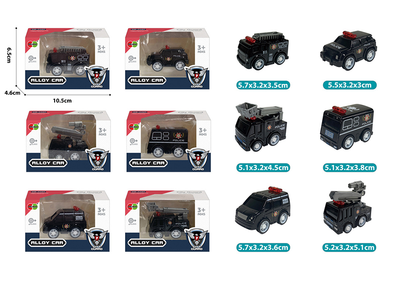 Mini Q Edition Pull Back Alloy Police Car