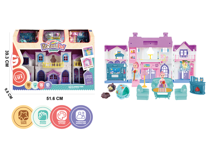 Doll Villa Set With Stairs