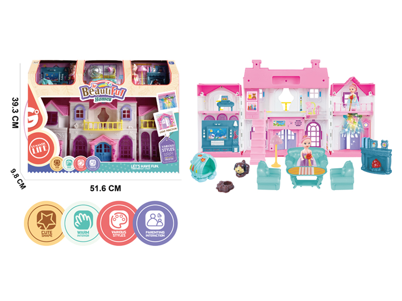 Doll Villa Set With Stairs