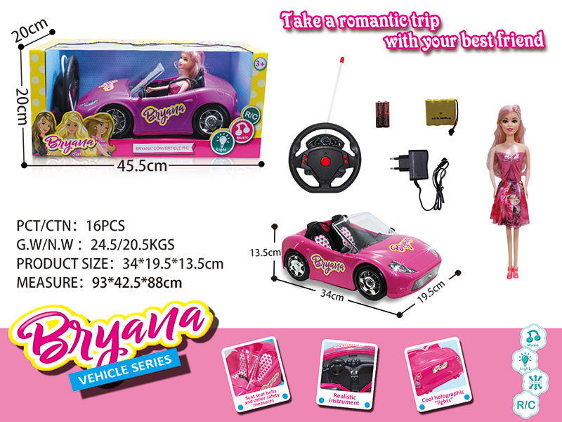 1:14 Remote Control Convertible Car With Doll