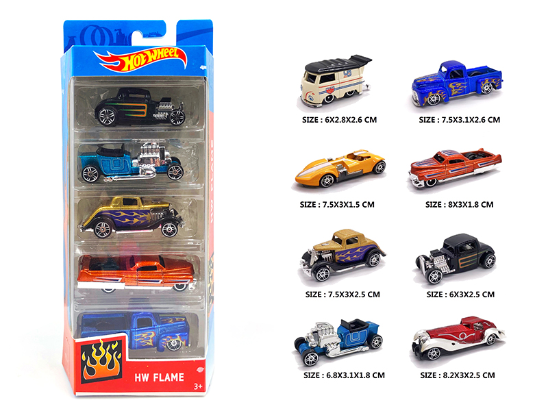 5PCS Alloy Slide Vintage Car