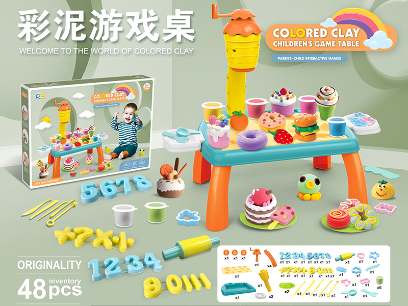 48PCS DIY Colored Mud Table Set