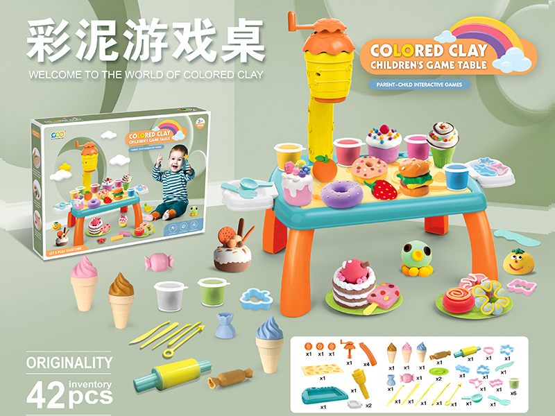 42PCS DIY Colored Mud Table Set