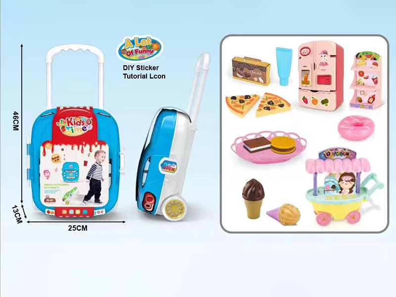 Ice Cream Cart Dessert Storage Draw-Bar Box