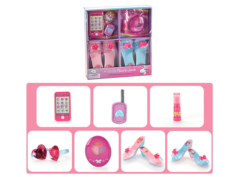 Touch Screen Phone Powder Box Shoe Accessories Toy Set