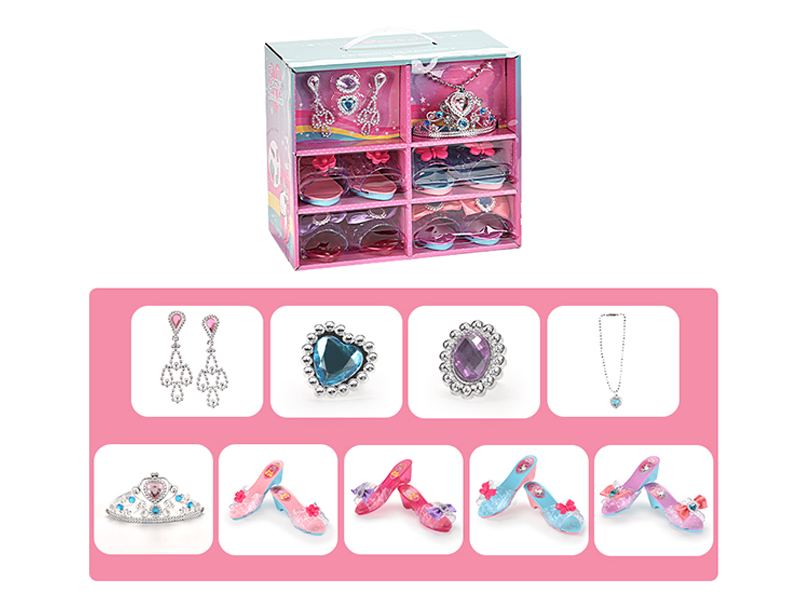 Long Earrings, Crown, Shoe Accessories Toy Set