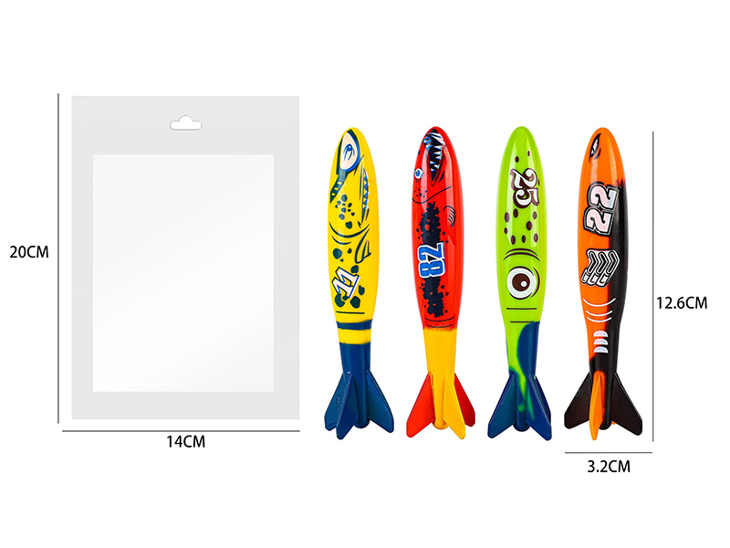 Diving Torpedo Toys(PVC) 4pcs