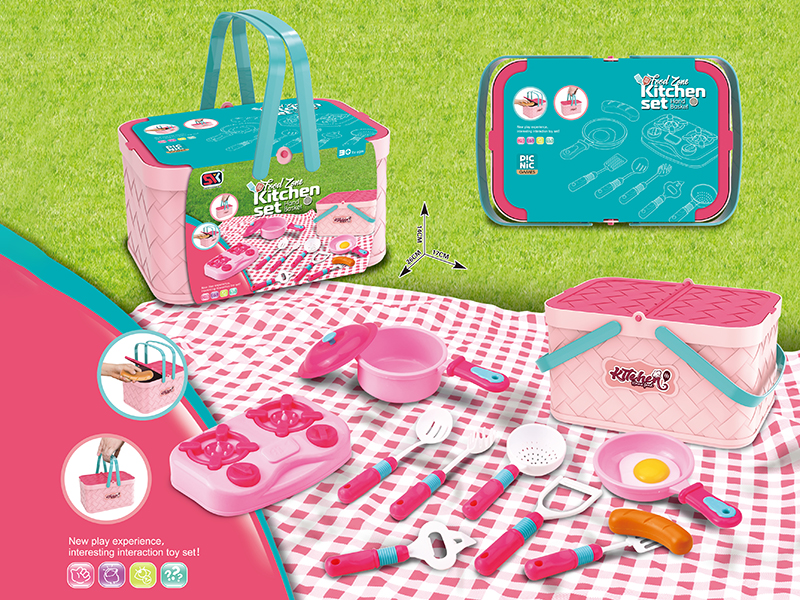 Kitchen Set Picnic Hand Basket