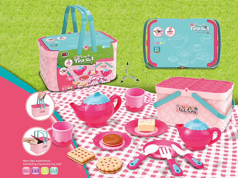 Tea Set Picnic Hand Basket