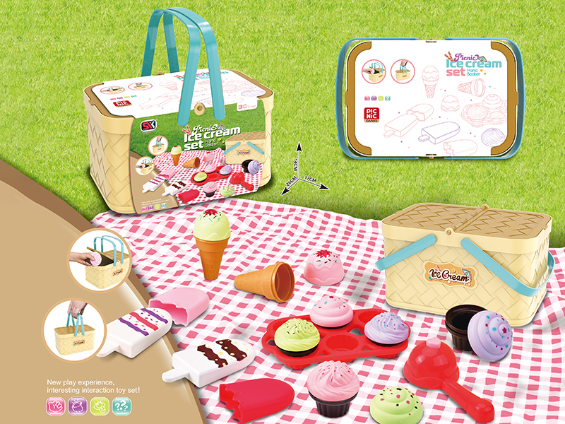 Ice Cream Set Picnic Hand Basket