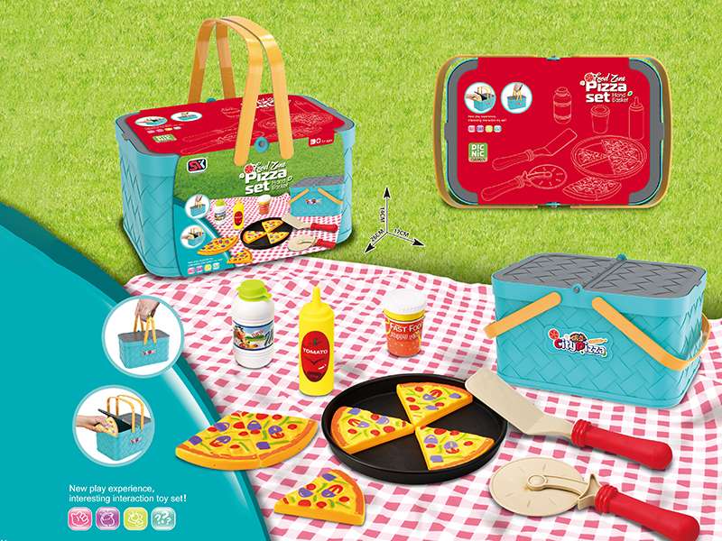 Pizza Set Picnic Hand Basket